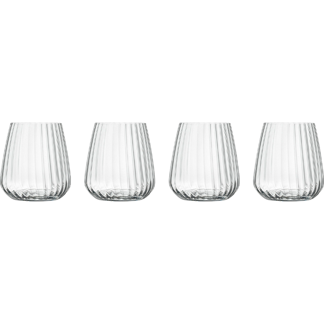 Luigi Bormioli Optica Fluted Glass Tumblers, Set of 4, 450ml, Clear