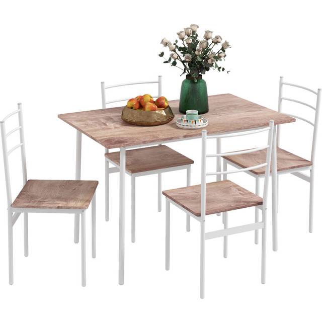5 Piece Homcom Dining Table and Chairs Set, Space Saving Table and 4 Chairs