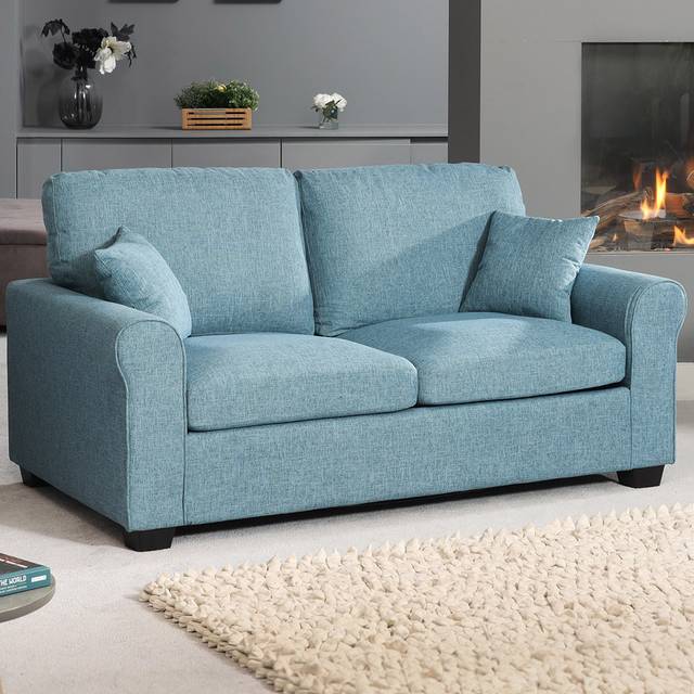 Dawson 2 Seater Teal Fabric Sofa Bed - Artemis Home - Blue - 75 x 162 x 75cm