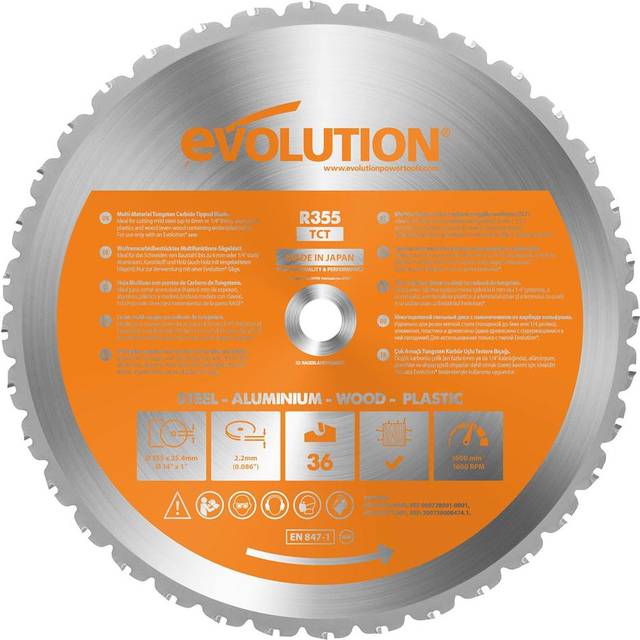 Evolution - Multi-Material Chop Saw Blade 355 x 25.4mm x 36T EVL355MULTI