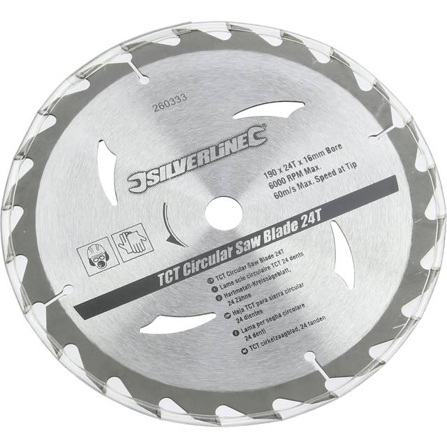 Silverline - tct Circular Saw Blades 20, 24, 40T 3pk - 190 x 16 - No Ring