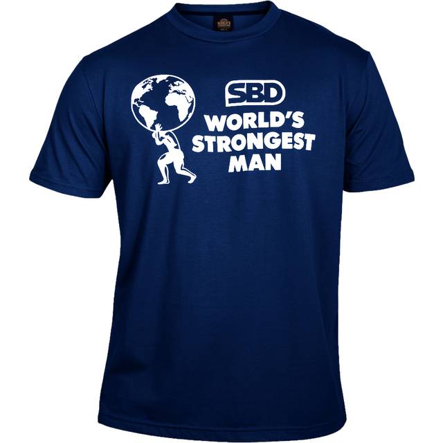 SBD World's Strongest Man T Shirt Dam Blå