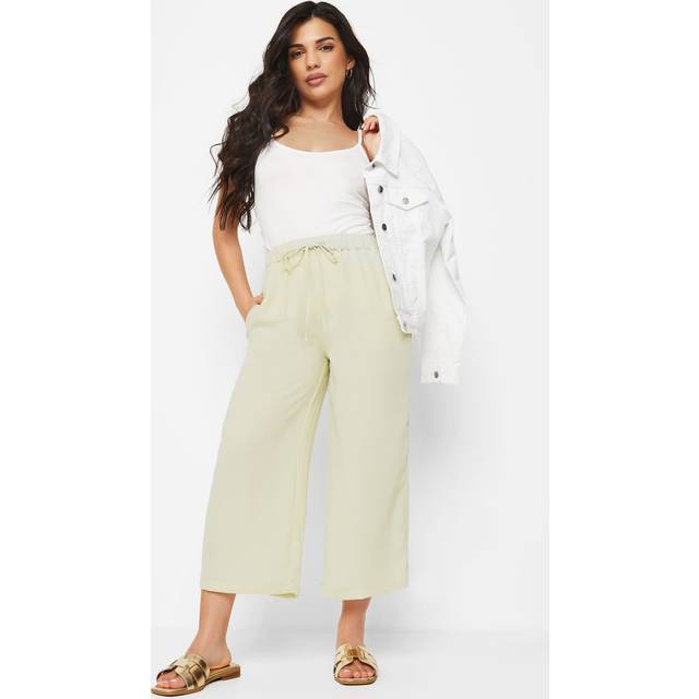 Pixiegirl Stone Brown Cropped Wide Leg Trousers 6 Pixiegirl | Petite Women's Cropped Trousers