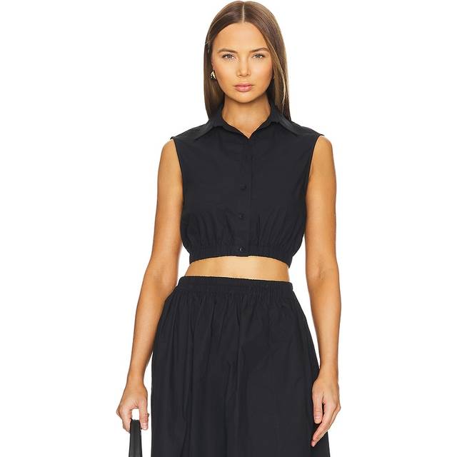 AEXAE Button Up Top in Black - Black. Size XS (also in XXS). (XS)