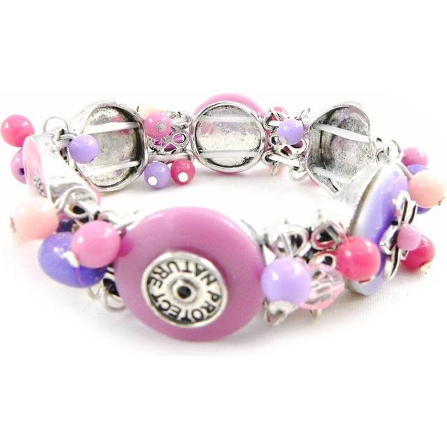 Les Trésors De Lily [H4441] - Purple Pink 'Liberty' Designer Bracelet Rose