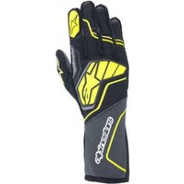 Alpinestars Tech 1-ZX V4 Race Gloves - Size: XL, Colour: Tar Grey / Black / Fluro Yellow