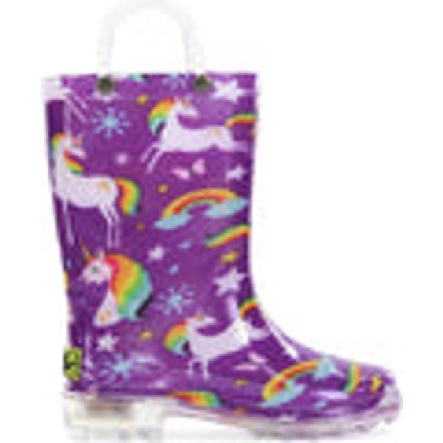 Western chief girls Waterproof Rain Boots That Light Up Each Step Boot  Rainbow Unicorn  11 M US Little Kid