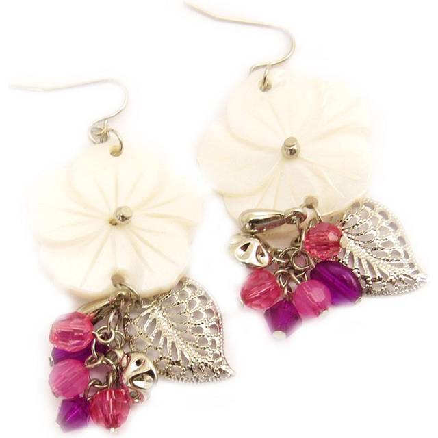 Les Trésors De Lily [L4452] - Designer earrings 'Scarlett' pink mother-of-pearl Rose