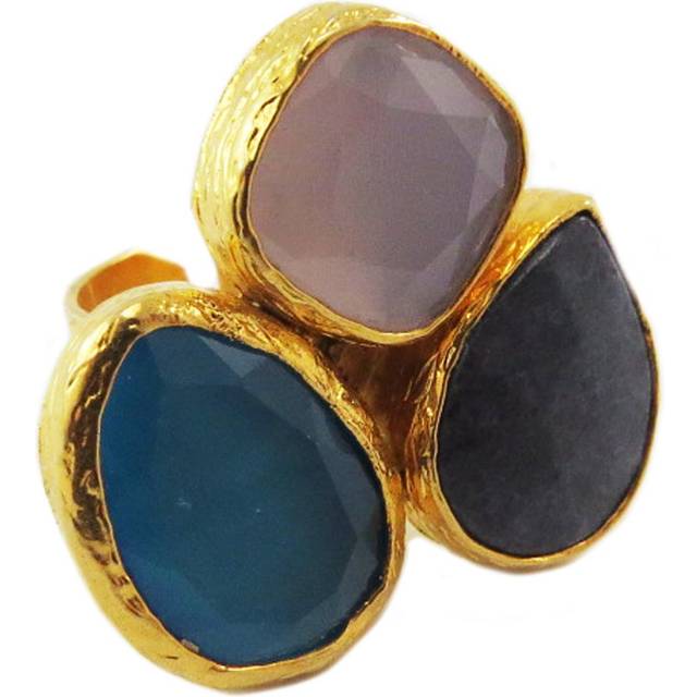 Les Trésors De Lily [Q5635] - Designer ring 'Cléopatra' turquoise pink gold - 30x25 mm turquoise