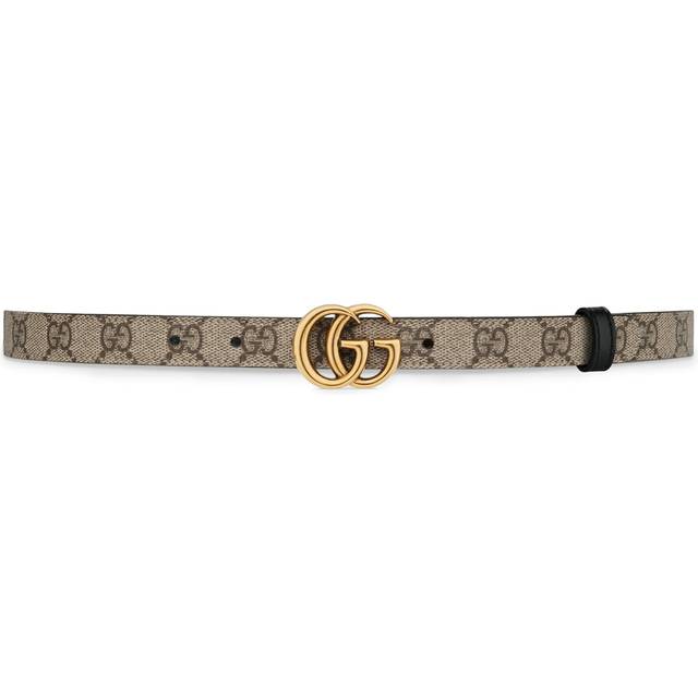 GUCCI GG Marmont Reversible Thin Belt, Size 65 - Beige - GUCCI 65