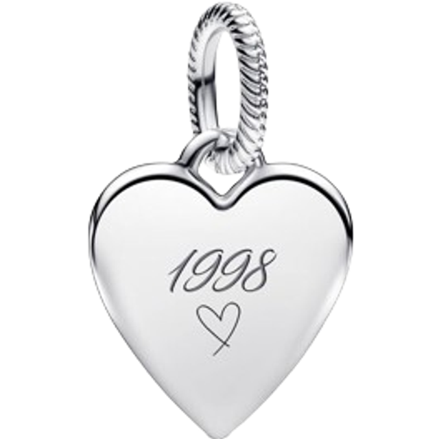 Pandora Engravable Heart Tag Pendant - Sterling silver - No color - one size
