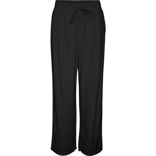 VERO MODA dambyxor med brett bensnitt VMJESMILO medium midjebyxor, svart, S