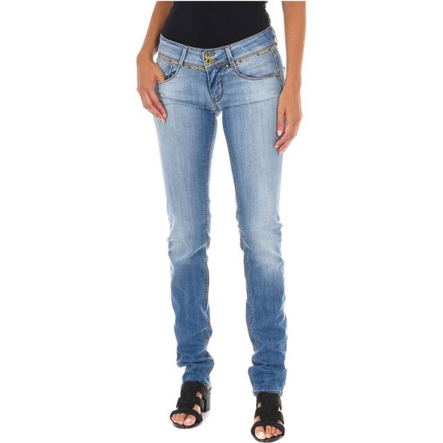 Met Womens Long jean pants with narrow cut hems 10DB50159 woman - Blue Cotton - Size 27 (Waist)