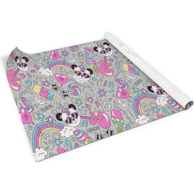 Wall decal self adhesive home furniture sticker panda rainbow diamonds 100x50