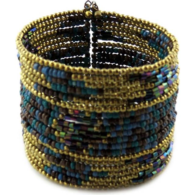 Les Trésors De Lily [N8248] - Designer bracelet 'Katmandu' blue gold blue