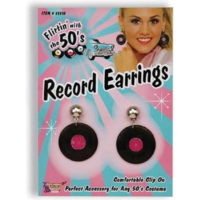 Ladies 1950's rock and roll record clip on earrings