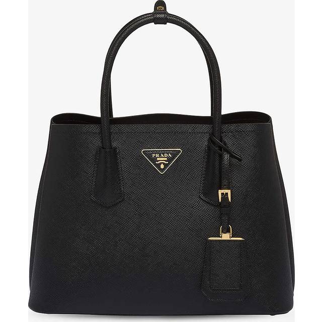 Prada Black Double Small Leather Top-handle Bag 1 Size - BLACK