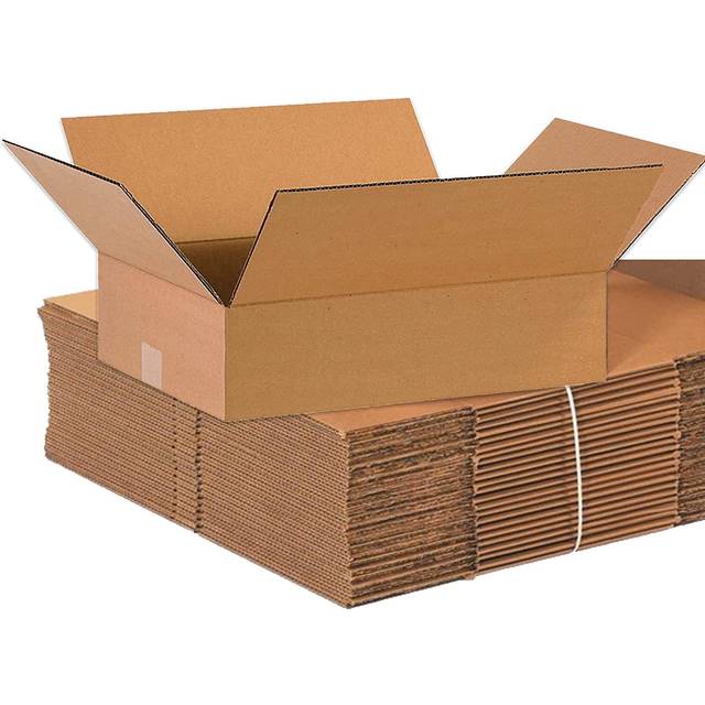 BOX USA 16 x 12 x 4 Corrugated Cardboard Boxes  Flat 16L x 12W x 4H  Pack of 100 | Shipping  Packaging  Moving  Storage Box for Home or Business  Stro