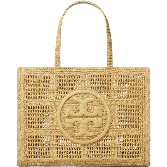 Tory Burch Ella Crocheted Straw Tote Bag - Beige
