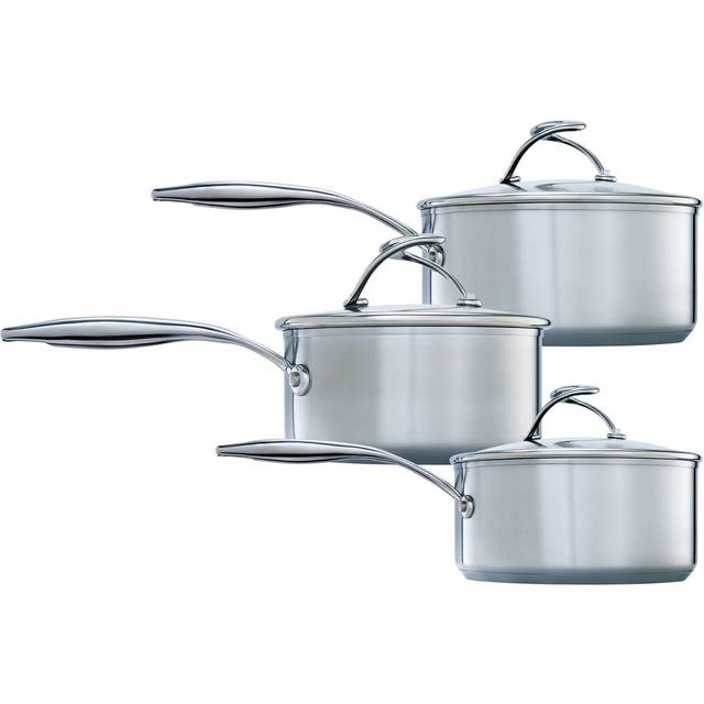 Circulon Steel Shield Stainless Steel 3-Piece Saucepan Set - 16/18/20cm, Silver