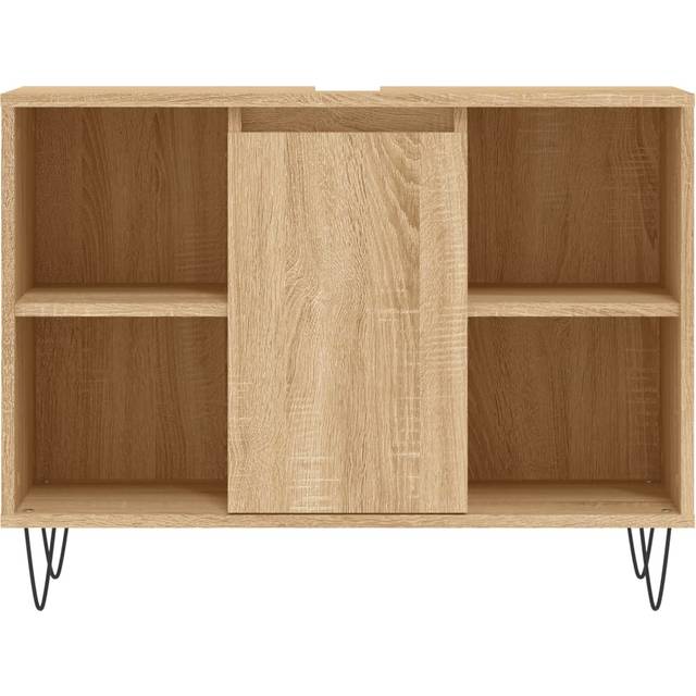 vidaXL Bathroom Cabinet Sonoma Oak 80x33x60 cm Engineered Wood - Brown