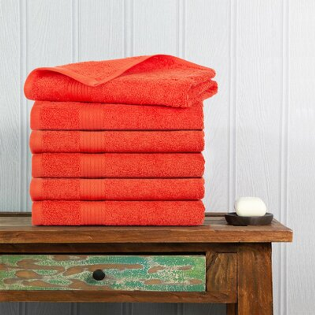 Ample Decor Hand Towel 18 X 28 Inch Pack of 6 600 GSM 100% Cotton Oeko Tex Certified Soft Absorbent Thick Durable Premium Quality  for Hotel  Bathroom