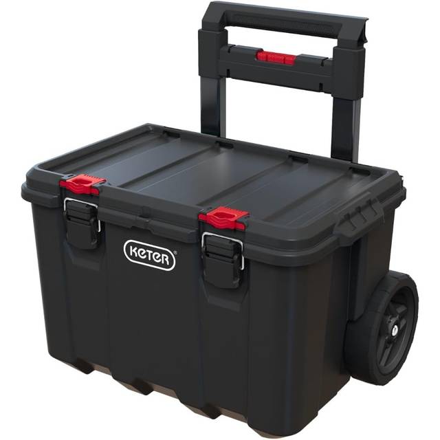 Keter Stack N' Roll 3 Piece Tool Storage Mobile System - Black & Red