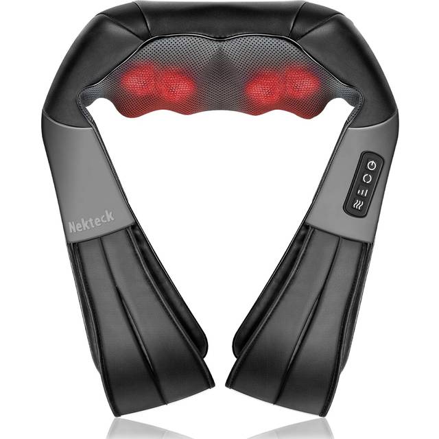 Back Massager with Heat, Shiatsu Back and Neck Massager, Deeper Deep Black