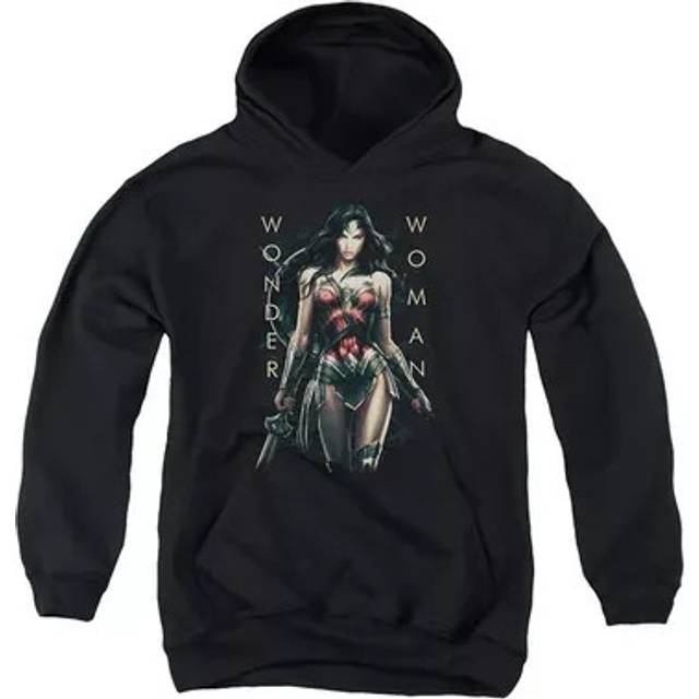 Trevco Sportswear WWM107-YFTH-2 Wonder Woman Movie Armed & Dangerous Youth Hooded Sweatshirt, Black - Medium