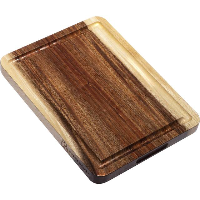 ROSSIE HOME Large Acacia Wood Cutting Board  Butcher Block  Cheese Board with Juice Groove and Cracker Well - 17x13x1.25 Inch
