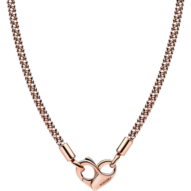 Pandora Moments Studded Chain Necklace - 14k rose gold plating - Sz. 45 cm - No color