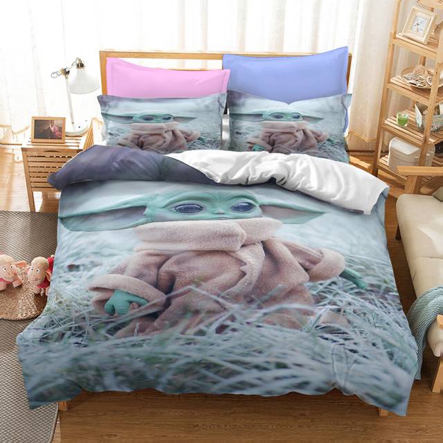 (Style 04, Single(135X200CM/2PCS)) Master Yoda Bedding Single Double Duvet Cover UK