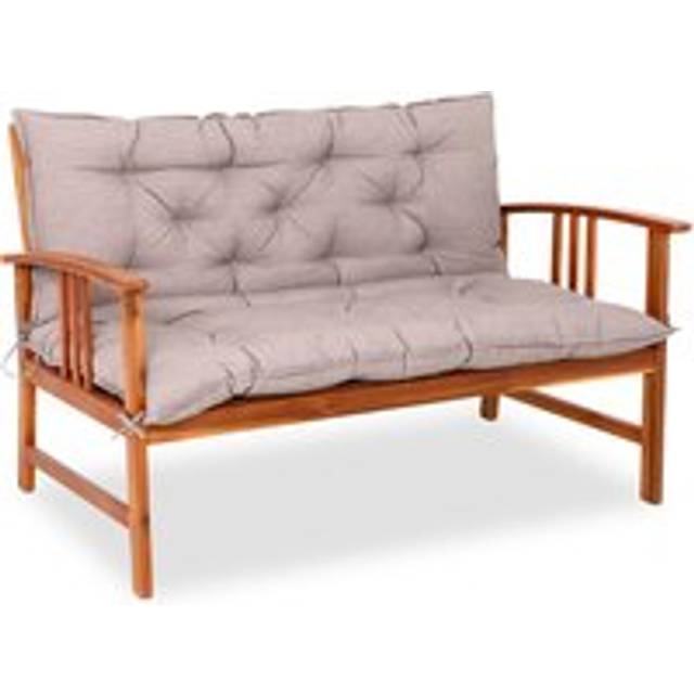 Bench cushion seat pad mottled cream 100x110x9cm with back