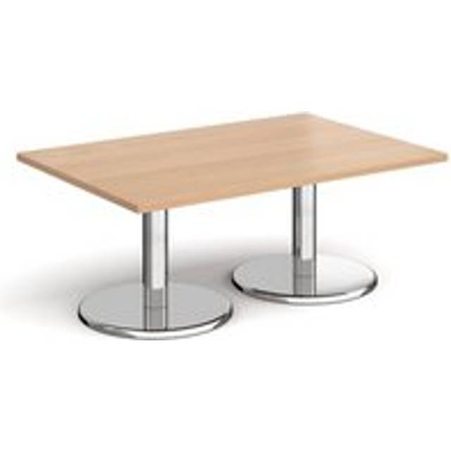 Pisa rectangular coffee table with round chrome bases 1200mm x 800mm - beech - Beech