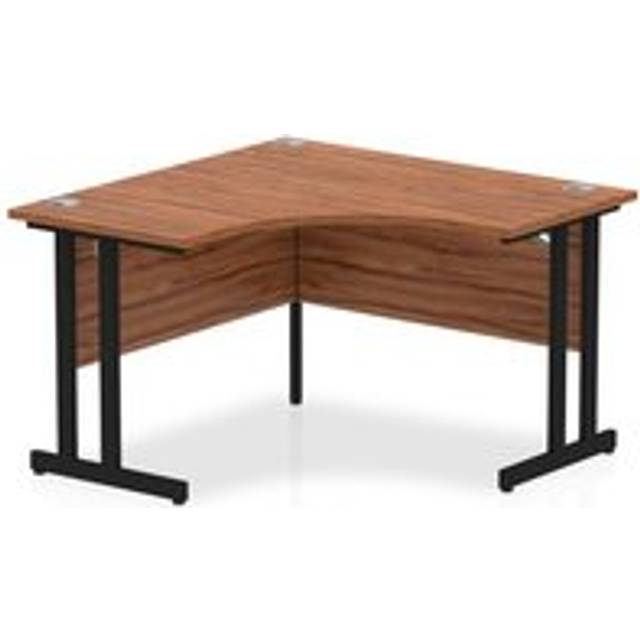 Impulse 1200mm Corner Desk Walnut Top Black Cantilever Leg