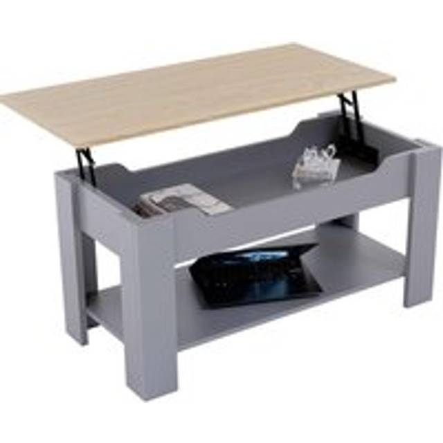 Vida Designs Lift Up Coffee Table, Oak & Grey, Grey