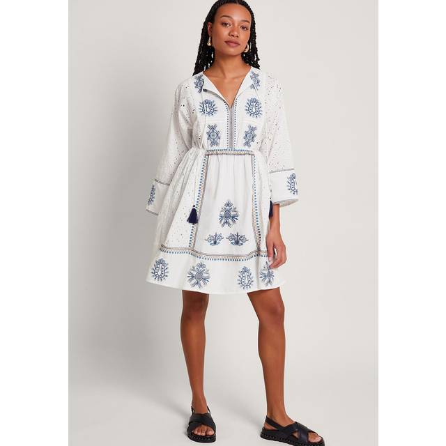 Monsoon Katie Embroidered Kaftan - Ivory