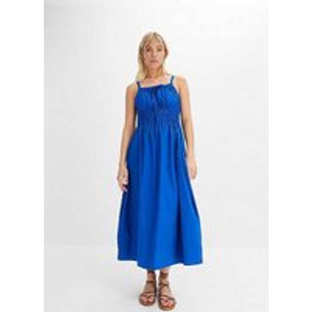 bonprix Smocked Maxi Dress - Blue