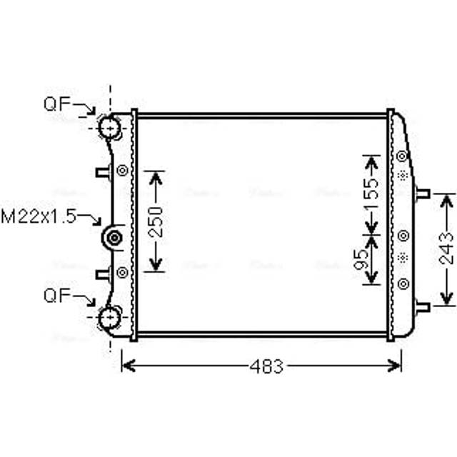 Radiator, engine cooling SAA2005 Ava Quality Cooling SAA2005