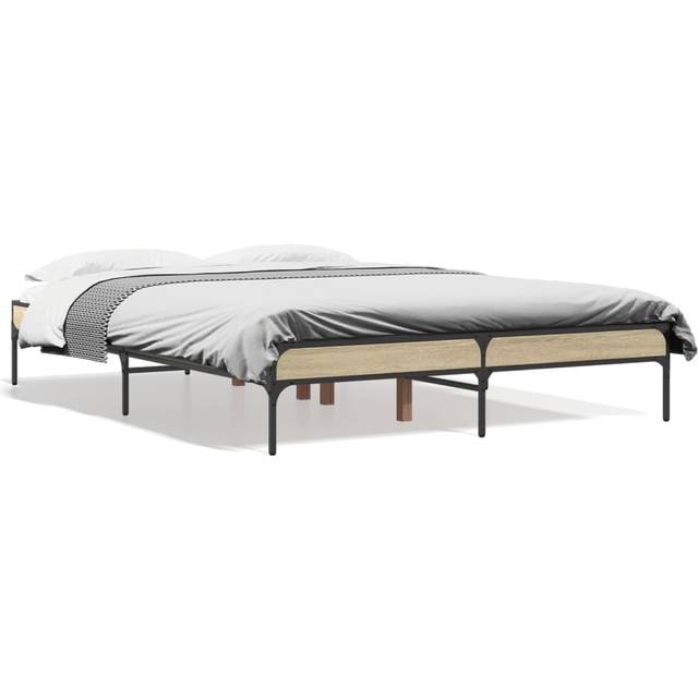 vidaXL Bed Frame without Mattress Sonoma Oak 120x190 cm Small Double - Brown
