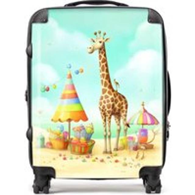 Warren Reed - Designer Giraffe On A Beach Holiday Suitcase Large, Multi
