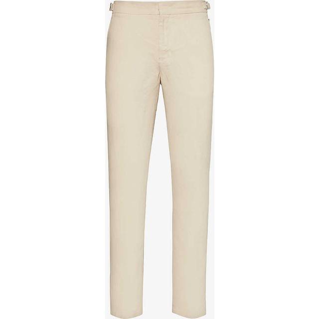 Orlebar Brown Mens Chai Griffon Adjustable Tapered-leg Linen Trousers 28 - CHAI