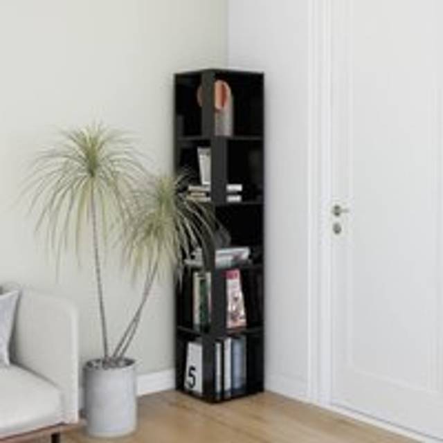 Corner Cabinet Black 33x33x164.5 cm Engineered Wood - One Size