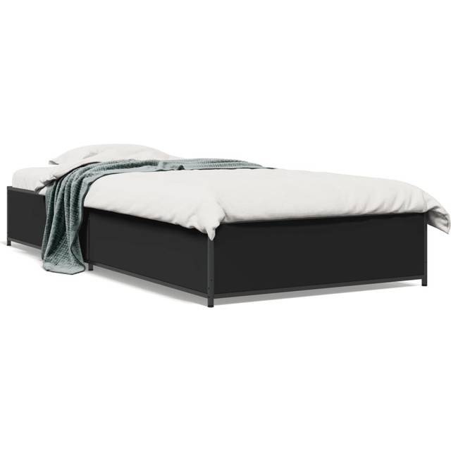 vidaXL Bed Frame without Mattress Black 75x190 cm Small Single