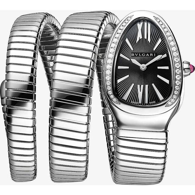 Bvlgari Serpenti Tubogas Stainless-Steel and 0.29ct Diamond Quartz Watch