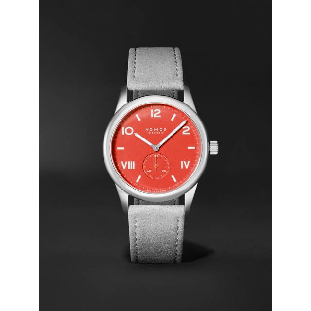 NOMOS Glashütte - Club Campus Hand-Wound 38.5mm Stainless Steel and Suede Watch, Ref. No. 723 - Men - Red