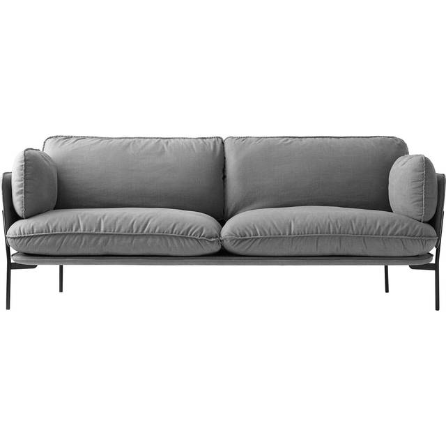 &Tradition - Cloud LN3.2 3-Seater Sofa - grau 724/Hot Madison/BxHxT 220x75x84cm/Füße schwarz - grey 724 (75.0 x 220.0 x 84.0cm)