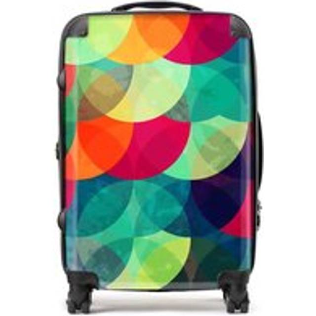 Colourful Grunge Circle Pattern Suitcase - Red - Medium