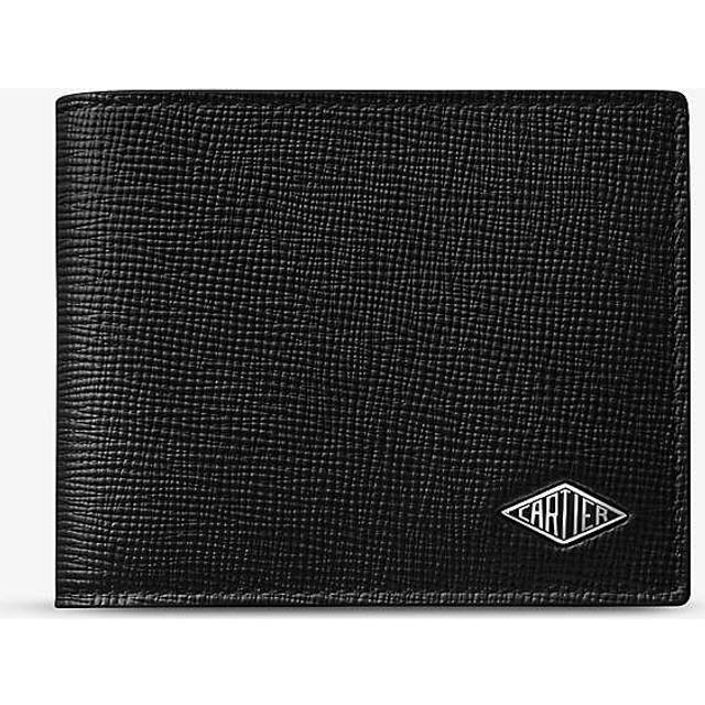 Cartier Black Losange Logo-plaque Grained Leather and Palladium Wallet - BLACK