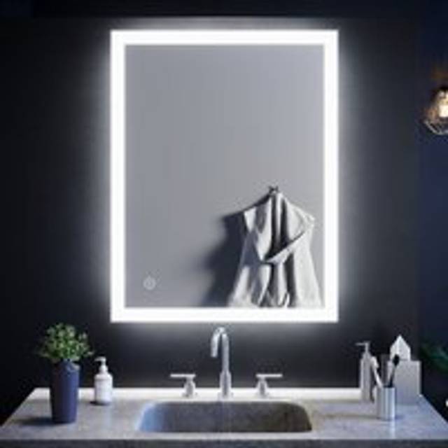 Elegant - 900 x 700mm Modern led Illuminated Bathroom Vanity Mirror with Touch Switch and Demister (1PCE)
